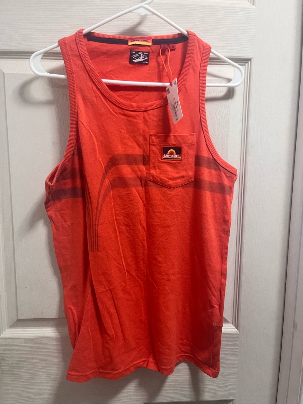Men orange superdry tank